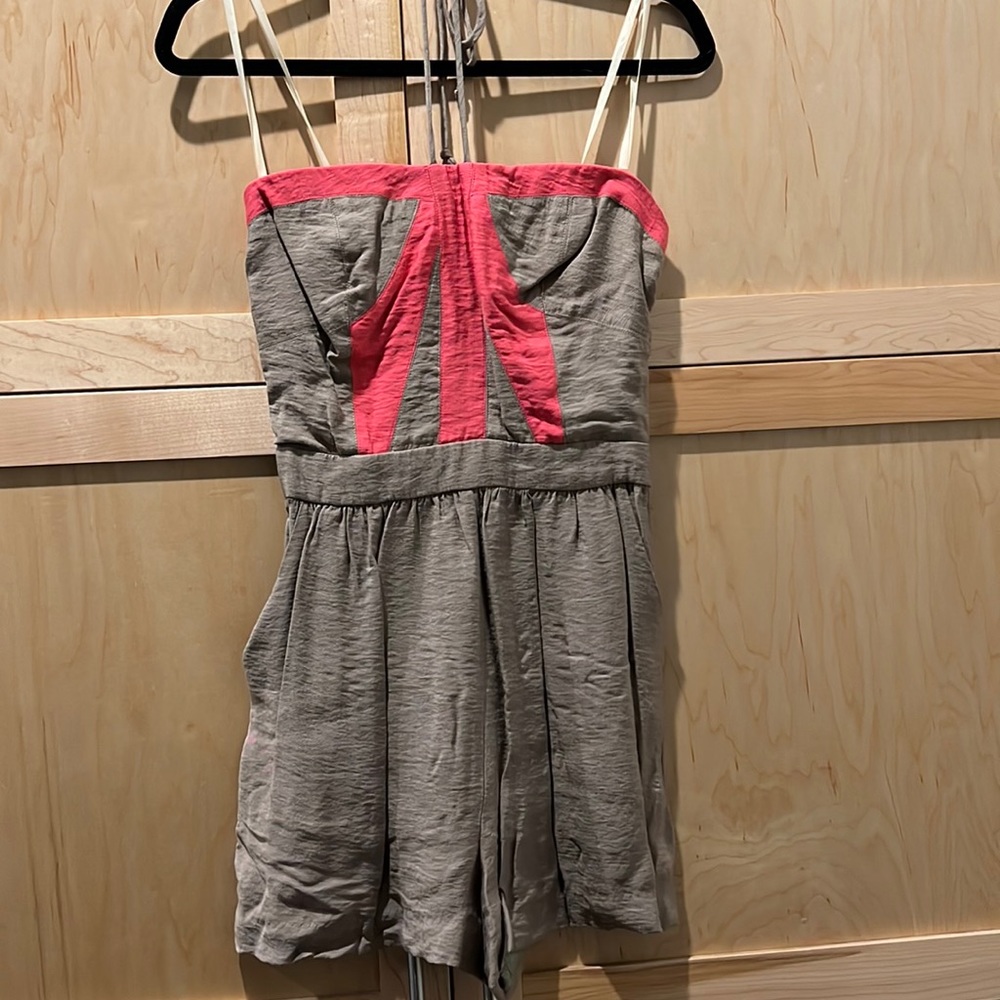 Bcbgeneration Cocoa & Fuchsia Strapless Romper